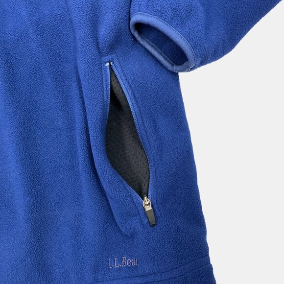 L.L. Bean Polartec Blue 1/4 Zip Fleece Pullover Sweater Jacket Men's Medium M - Picture 5 of 9